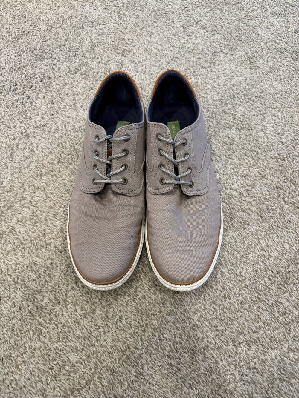 Men's Casual Canvas Slip-On Loafers in Gray